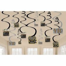 Pack of 12 VIP / Hollywood Themed Foil Swirls Hanging Party Decorations - New 