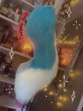 Blue And White Fursuit Tail