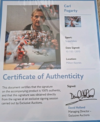 Carl fogarty autographed - carl,
