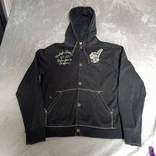 Ralph Lauren Polo Jeans Hoodie Jacket Black Size Medium Aztec Native American