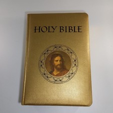 Vintage 1956 Holy Bible Guiding Light Edition Hardcover Large Print Collectible