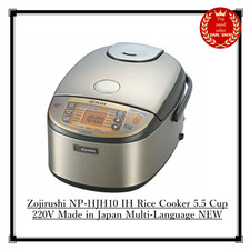 Zojirushi NP-HJH10 IH Rice Cooker 5.5 Cup 220V Made in Japan Multi-Language NEW