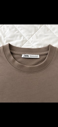 Zara men beige crew - zara, neck