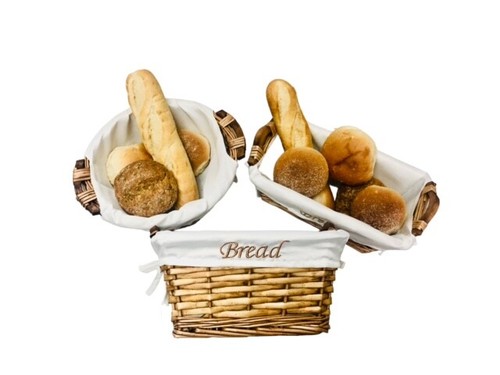 Wicker bread basket buff - bread,