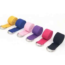1Pc Yoga Strap Adjustable D-Ring Buckle Cotton Belt For Women Fitness GYM