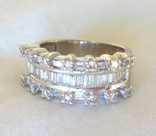 Heavy 14k white gold mosaic - heavy,