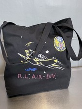 NWOT Polo Ralph Lauren R.L Air Division Graphic Black Canvas Tote Bag