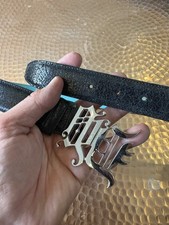 Versace  Made In Italy  Black  Leather Belt In Size 40 “ Waist