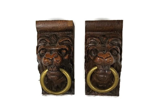 Antique pair corbels - antique,
