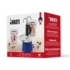 Bialetti Mini Express Moka 2 Cup Aluminium Double Coffee Maker Multiple Colours