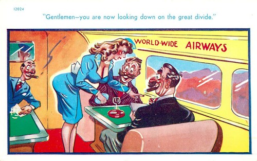 Airplane hostess downblouse - airplane,