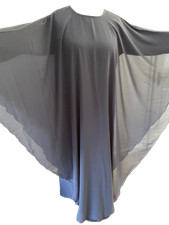 Ladies Butterfly Chiffon Nida Plain Abaya/Jilbab/Farasha Grey 52,54,56,58 (F04)