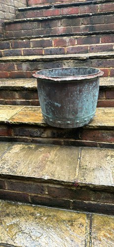 Antique copper planter - copper,