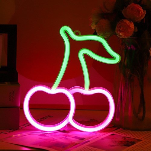 Cherry neon light - light, sign