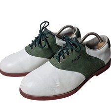 FootJoy Golf Shoes Green White Size UK 6.5 Classic Spikeless Leather Comfo