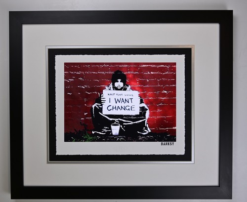 Want change banksy framed - "i,