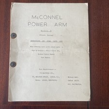 McConnell Power Arm Model U Operators Instruction & Spare Parts List Vintage