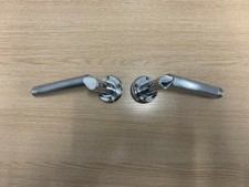 Howdens Bertelli Adina Door Lever Handles on Rose Polished Chrome & Satin Nickel