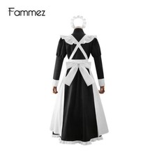 Dress Apron UK Women French Maid Dress Costume Anime Cosplay Party Costume Maxi