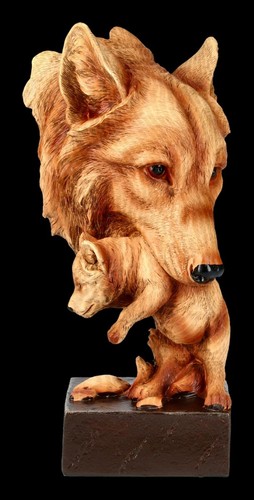 Wolf bust natural - -, protection