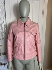 RARE vintage Y2K  pink distressed Miss Sixty leather jacket size medium 