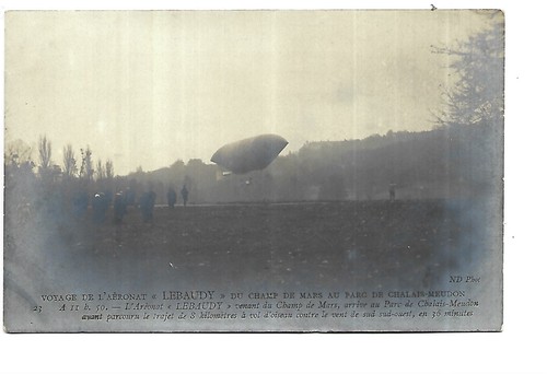 Aviation postcard lebaudy - aviation,