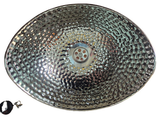 Silver effect hammered - effect, ceramic