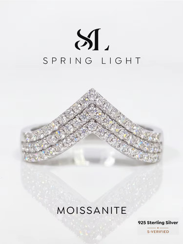 925 silver plated moissanite - plated,