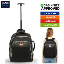 EasyJet Underseat Cabin Bag 45x36x20cm, Bordlite 2-in-1 Wheeled Backpack Holdall