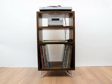 Handmade Solid Wood Record Player Stand: Vinyl Storage Cabinet, Hifi Rack
