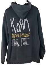 Vintage 00s Korn Untouchables 2002 European Tour Hoodie, Faded Black, Large - XL