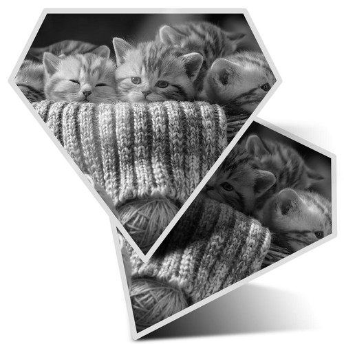 Diamond stickers 5cm bw - stickers, 7.5cm