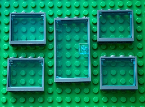 Lego windows door grey clear - &,