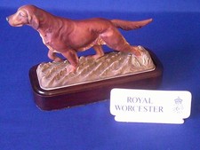 Royal Worcester Irish Setter Figure On A Wooden Base Doris Lindner 1975