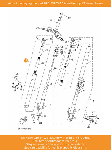 Yamaha front fork - yamaha, (r.h)