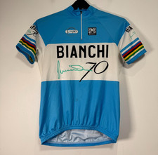 Santini Bianchi Cycling Shirt Men's Medium Blue White Limited 70th Anniversary