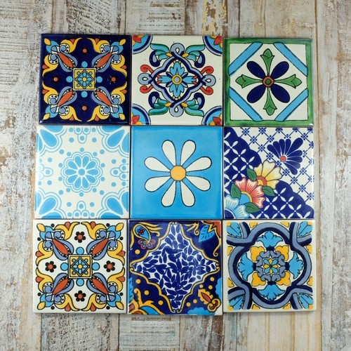 Mexican tiles turquoise mix - tiles,