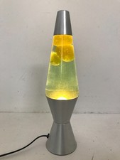 Lava Lamp Yellow Green Silver Coloured Body Height 36cm