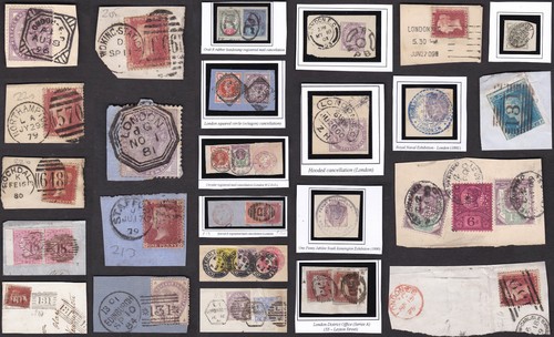 Postmarks on piece - gb,