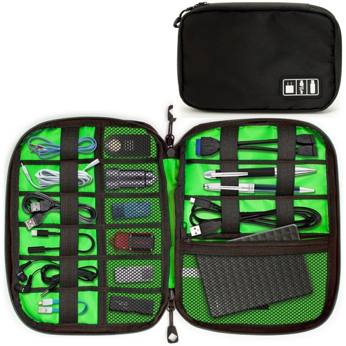 Black cable organiser bag - black,