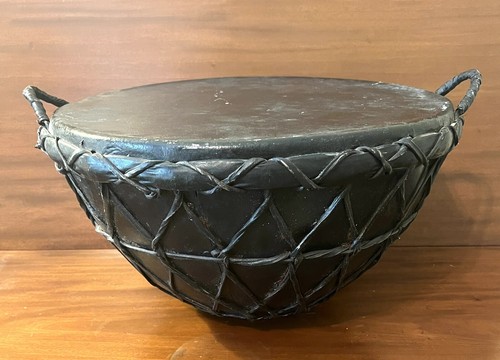 Vtg african tribal kettle drum - vtg,
