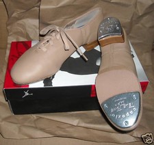 NEW/BOX Capezio CG06 Caramel TAP SHOES split sole w/ Teletone taps attached 