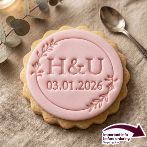 Wedding monogram cookie stamp - monogram,