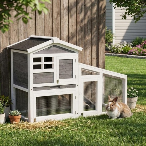 Tier wooden rabbit hutch - 2,