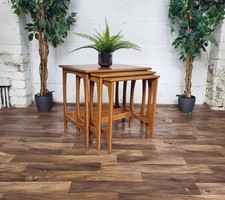 Vintage Mid-Century Stonehill Teak Nest Of Tables Danish Scandi MCM Retro