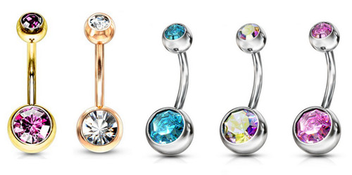 Belly bar navel crystal - belly,