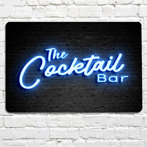 The cocktail bar neon - bar, blue