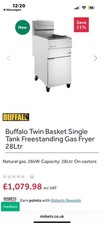 Buffaloe Twin Basket Single Gas Fryer