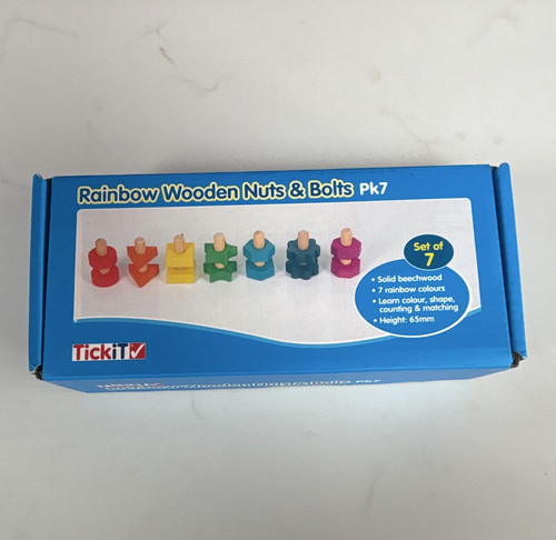 Tickit rainbow wooden nuts - nuts, &