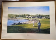 “Pebble Beach” Lee Trevino Limited Golf Art Lithograph Print by Kenneth Reed